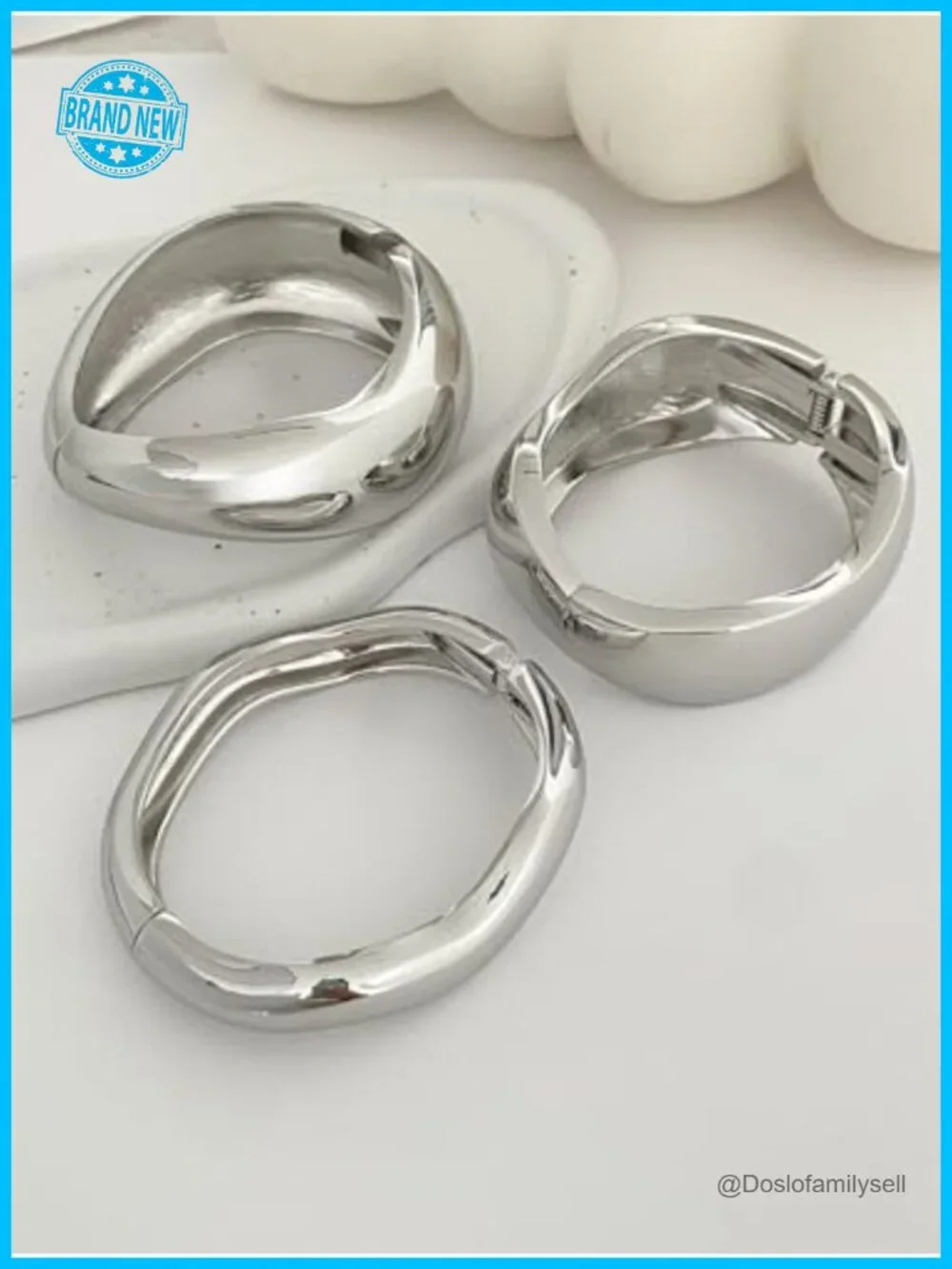 Chunky Gold Bangle Bracelets Stackable Irregular Cuff Fashion Jewelry